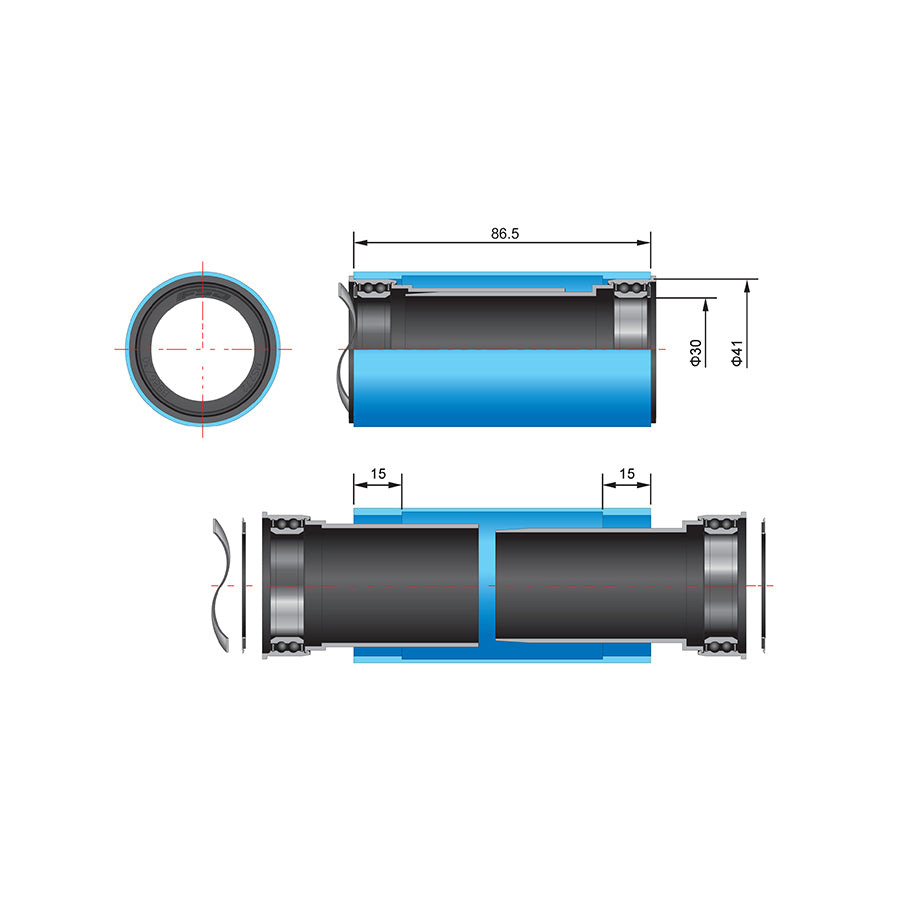 EJE DE CENTRO PARA SISTEMAS BB86 Y 386 EVO, USO EN BICICLETA DE RUTA