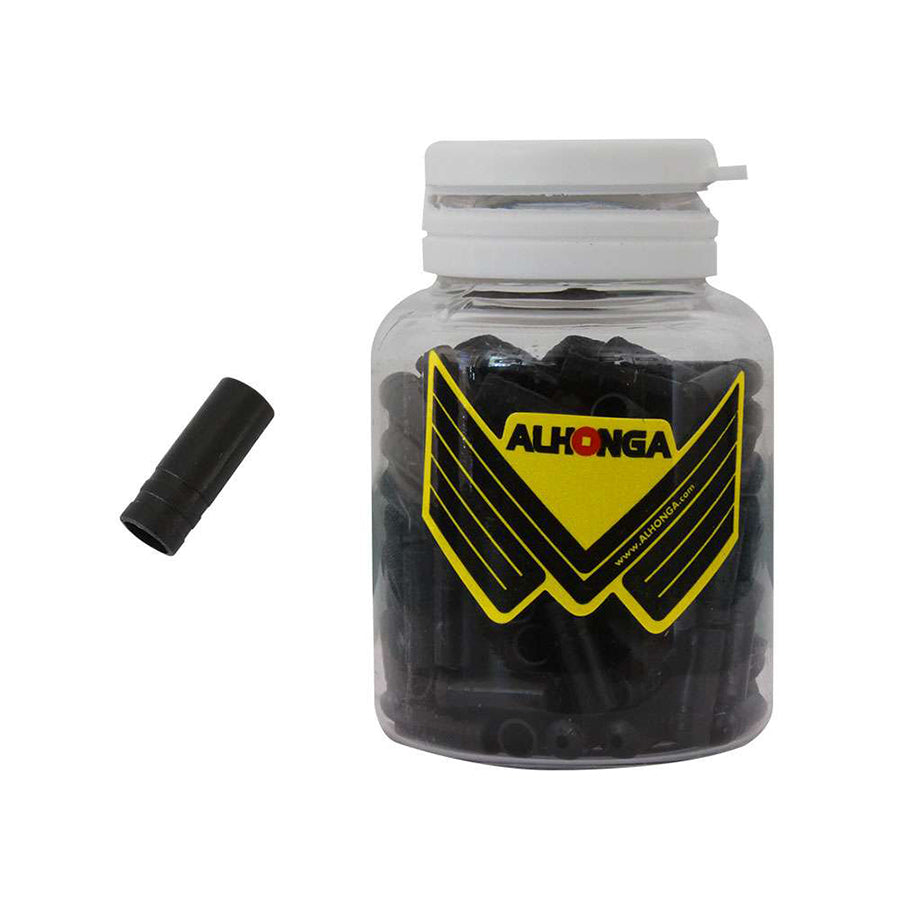 TERMINAL PLASTICO 4MM ALHONGA NEGRO PARA FUNDA DE CABLE DE CAMBIO BOTE DE 150 PIEZAS