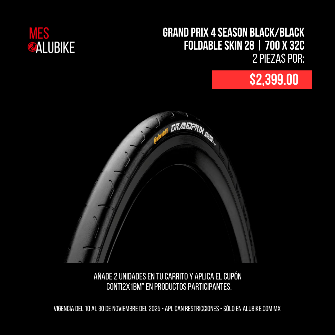 LLANTA CONTINENTAL 32-622 GRAND PRIX 4 SEASON BLACK/BLACK FOLDABLE SKIN 28 | 700 X 32C