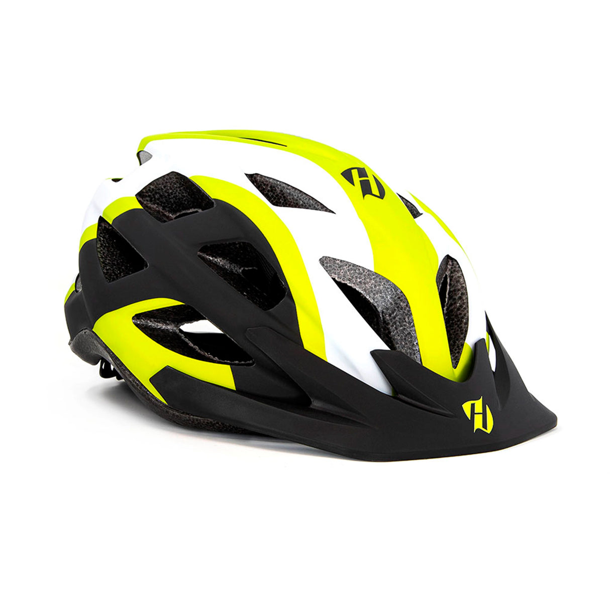 CASCO CON AJUSTADOR VERDE/BLANCO/NEGRO HUNTER