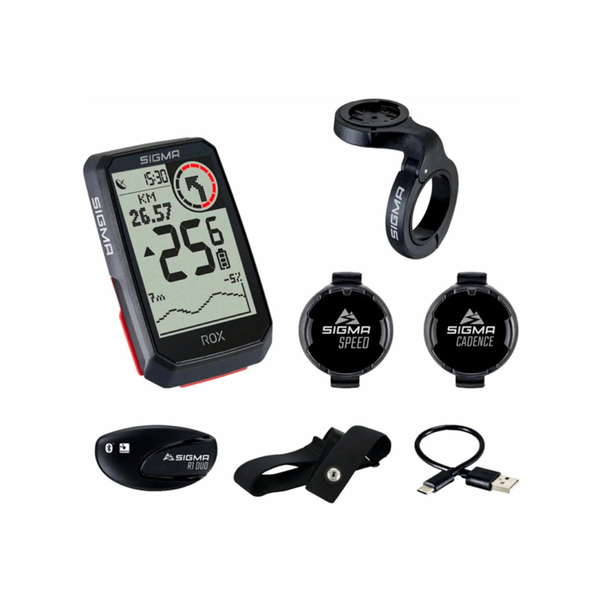 CICLOCOMPUTADORA SIGMA ROX 4.0 NEGRA SENSOR SET