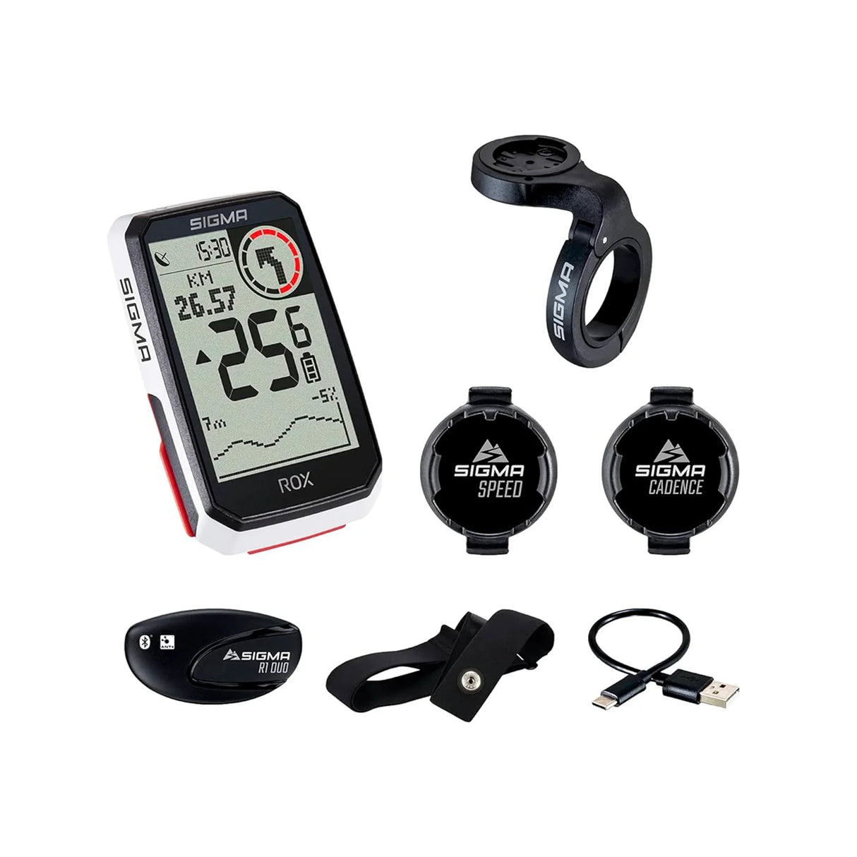 CICLOCOMPUTADORA SIGMA ROX 4.0 BLANCA SENSOR SET