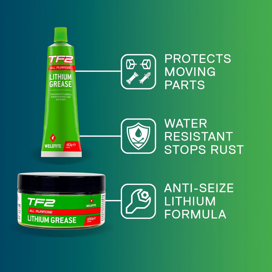 GRASA DE LITIO (40G) WELDTITE RECOMENDADA PARA TAZAS DE DIRECCION, EJESDE CENTRO, MAZAS Y PEDALES