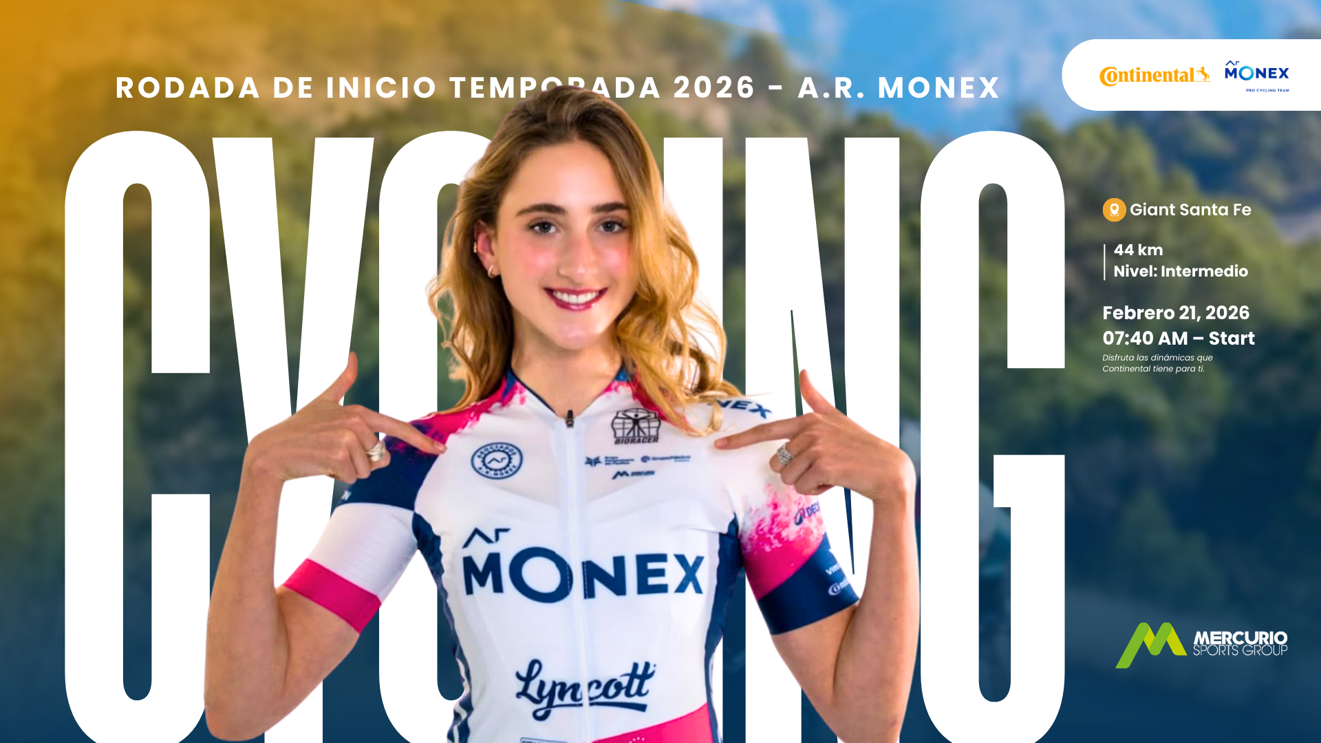El inicio de temporada se vive en la ruta: Rodada A.R. Monex 2026 con Continental y Mercurio Sports Group