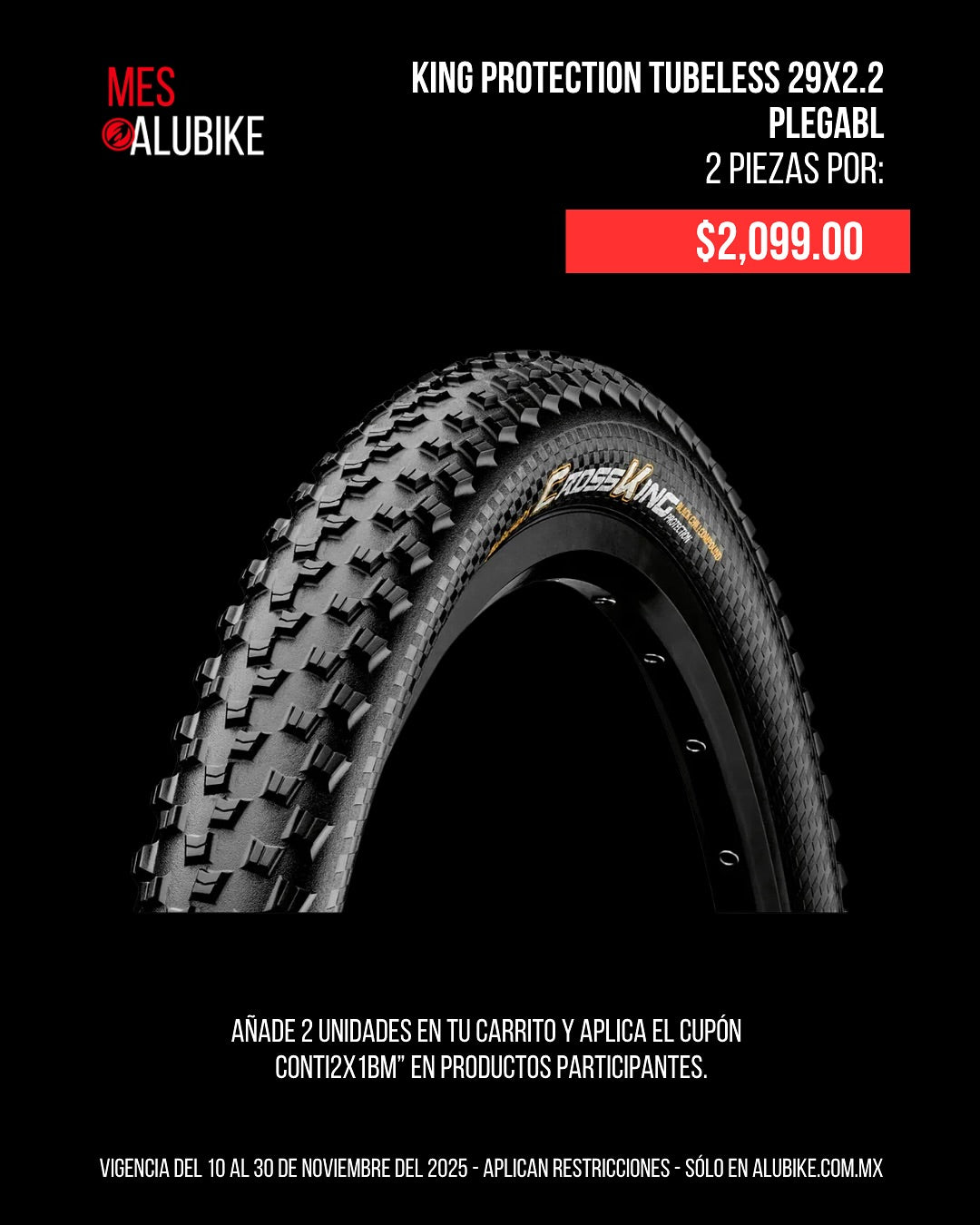 LLANTA CONTINENTAL CROSS KING PROTECTION TUBELESS 29X2.2 PLEGABLE