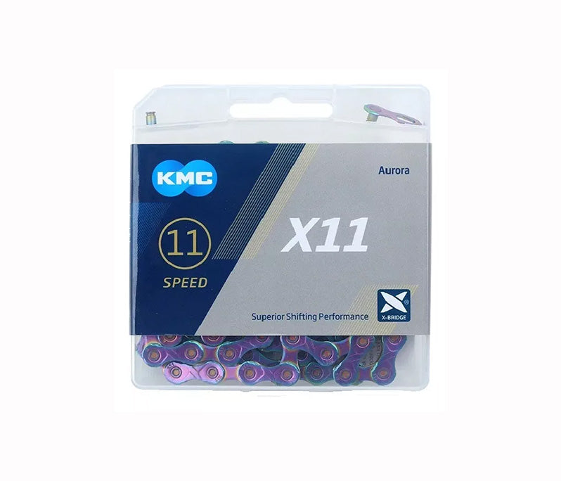 CADENA KMC MODELO AURORA X11 AZUL 118L – Alubike