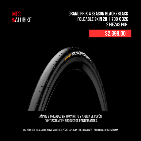 LLANTA CONTINENTAL 32-622 GRAND PRIX 4 SEASON BLACK/BLACK FOLDABLE SKIN 28 | 700 X 32C