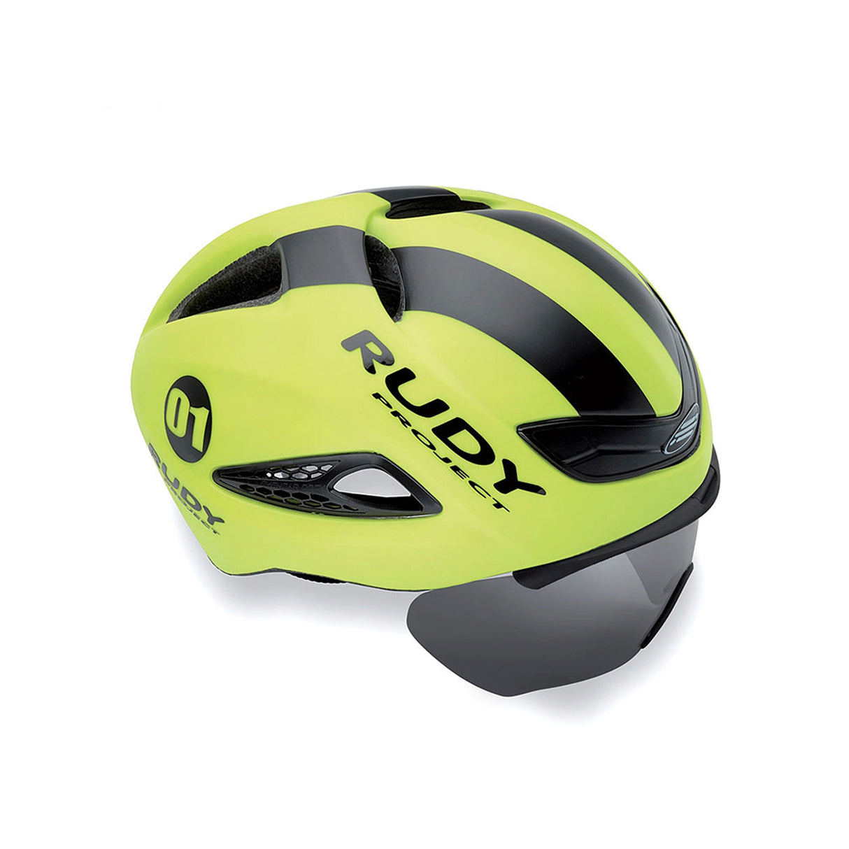 CASCO RUDY PROJECT BOOST 01 COLOR AMARILLO/NEGRO MATE CON MICA