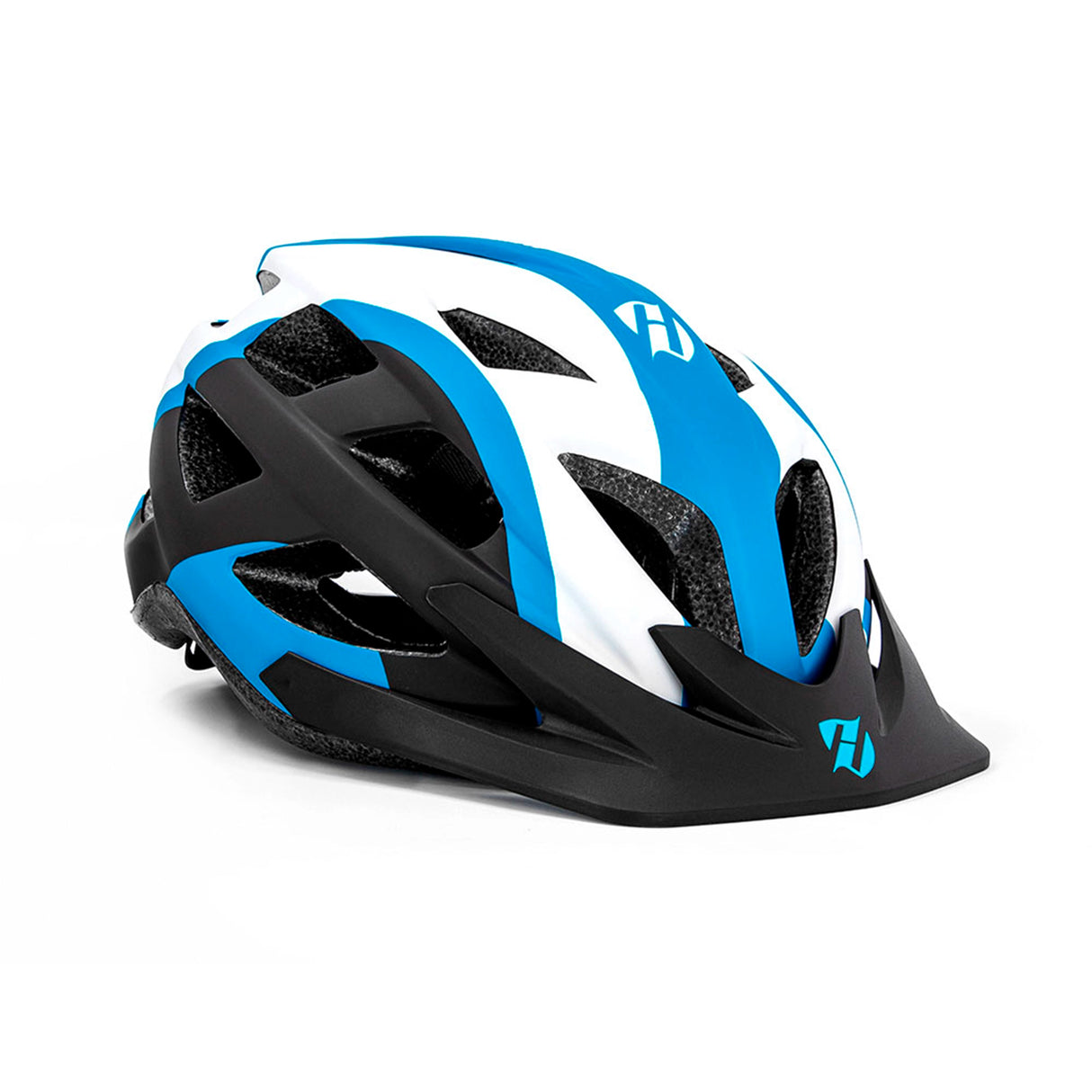 CASCO CON AJUSTADOR AZUL/BLANCO/NEGRO HUNTER