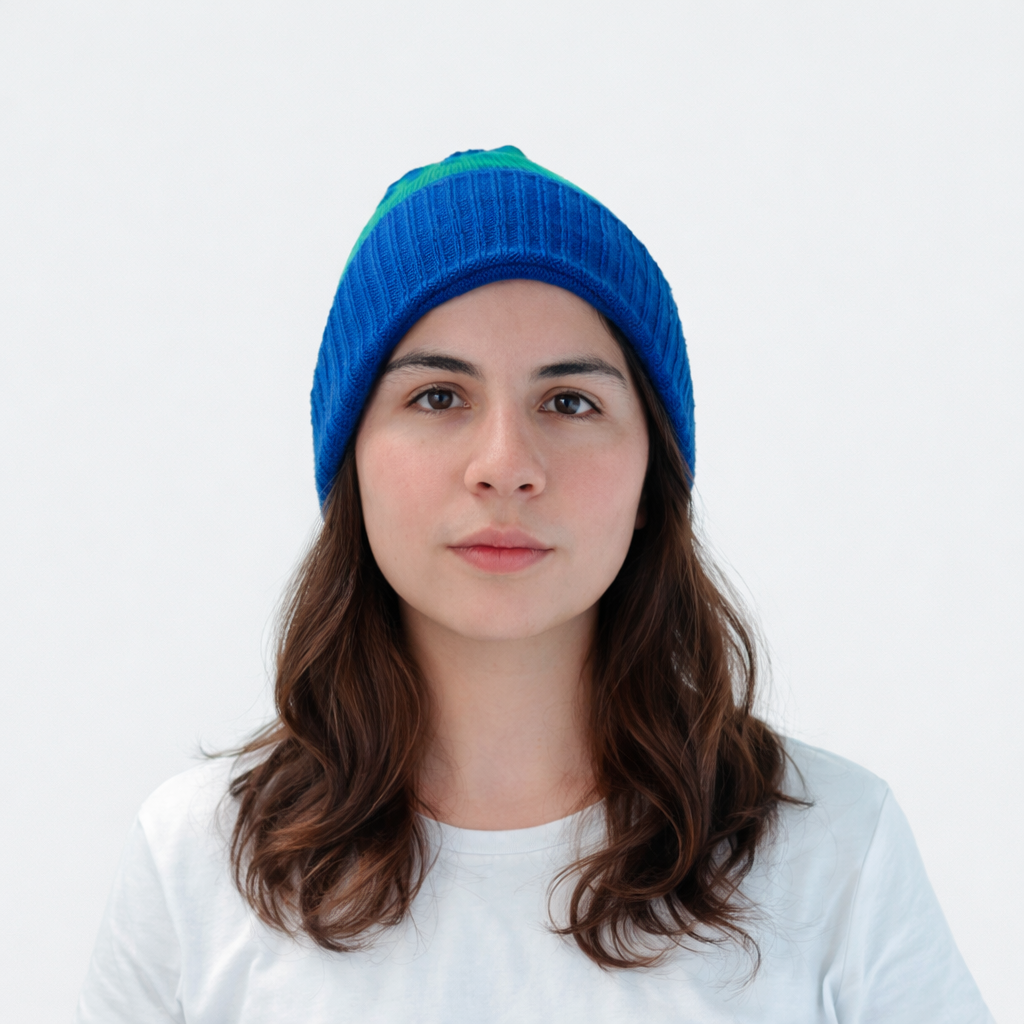 GORRO CON POMPON UNITALLA AZUL