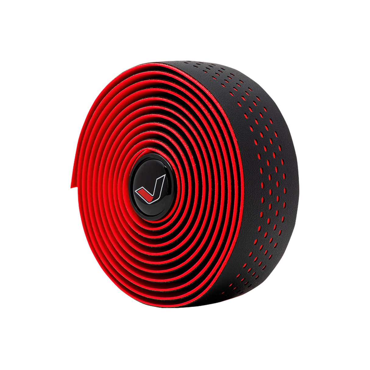 CINTA PARA MANUBRIO DE BICICLETA 200X3CM MICROFIBRA CON HOYOS NEGRO/ROJO